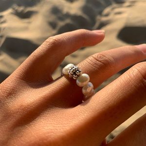 Handmade antique pearl ring